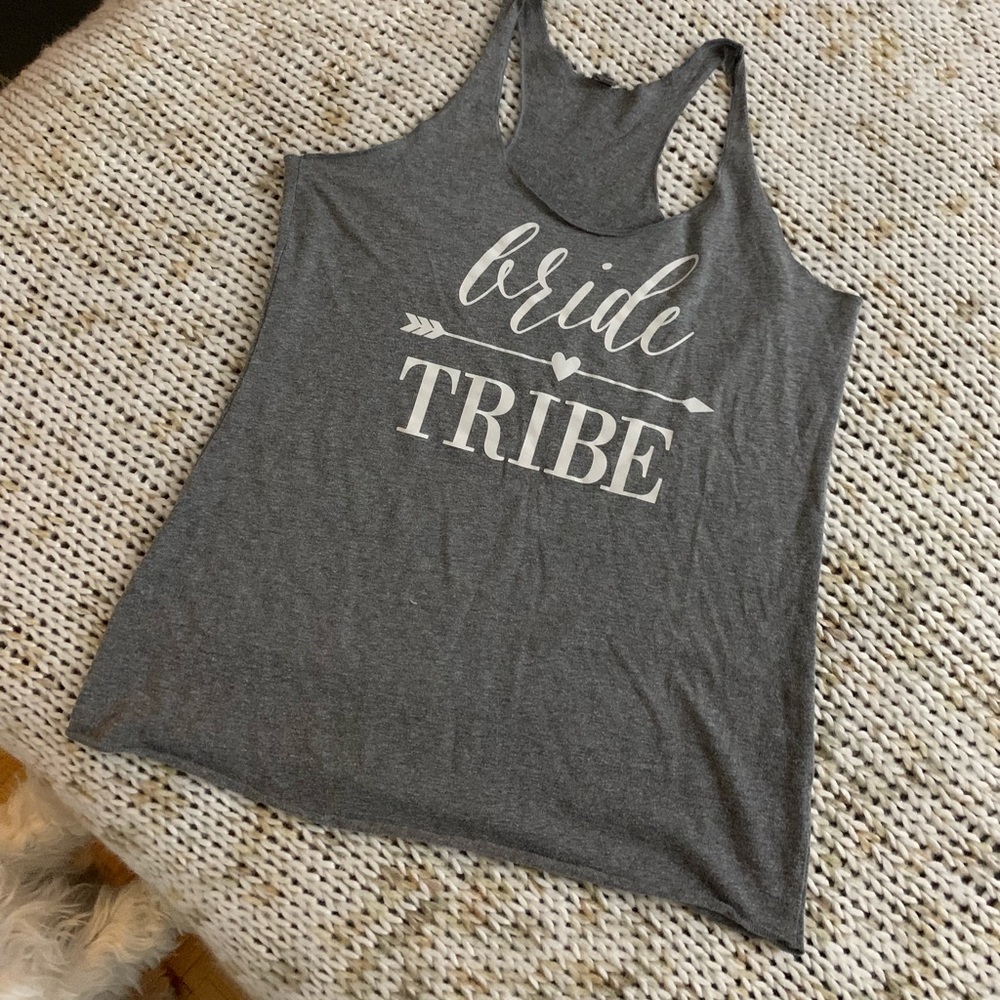 Women Soft Gray bride tribe tank top small